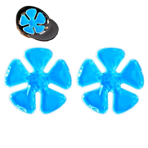 Image of Head Gel Ice Pack for Helmets,Head Gel Ice Pack, Helmet Ice Packs, Used for Catcher Helmets,Relieve Summer Heat and Keep Cool, Reusable Cooling Insert for Outdoor Sports, Riding (2PCS) (Blue 2)
