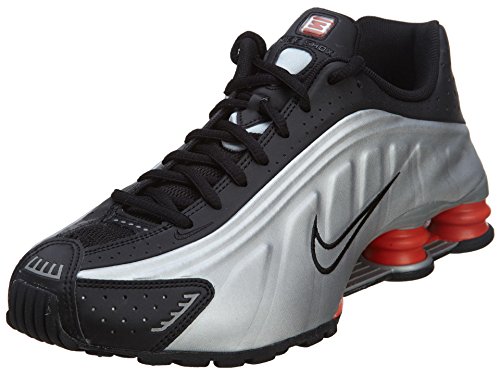 Nike Shox R4 Black/Mtllc Slvr/Mx Orng/Mtllc S - Tenis de correr para hombre, talla 11 de EE. UU, negro, plata metalizado, naranja, plata metalizado, 45 EU