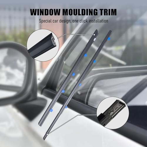 Image of 4Pcs Weatherstrip Window Moulding Trim Seal Belt, Suitable for 2012-2015 Honda Civic 4-Door Sedan,Replace#72450-TR0-A01 72410-TR0-A01 72950-TR0-A01 72910-TR0-A01