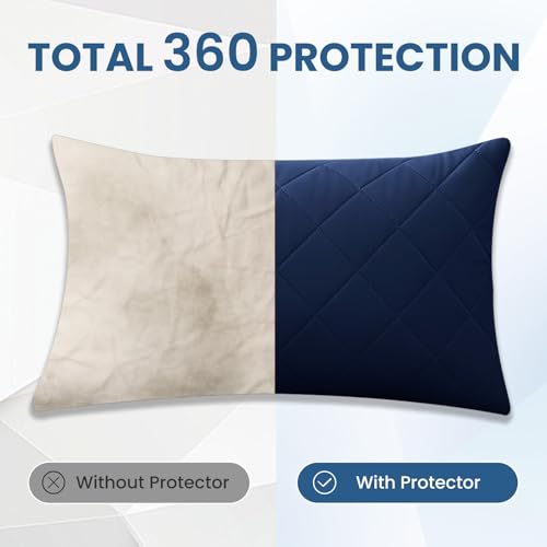 YSTELLAA Kissenbezug 50x80CM 2er Set, Dunkelblau – Ansicht 4