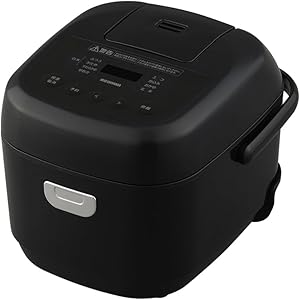 アイリスオーヤマ マイコン炊飯器 3合 一人暮らし 9種ヘルシーメニュー 自動メニュー搭載 銘柄炊き分け 軽量カップ付き RC-BMA30-B ブラック