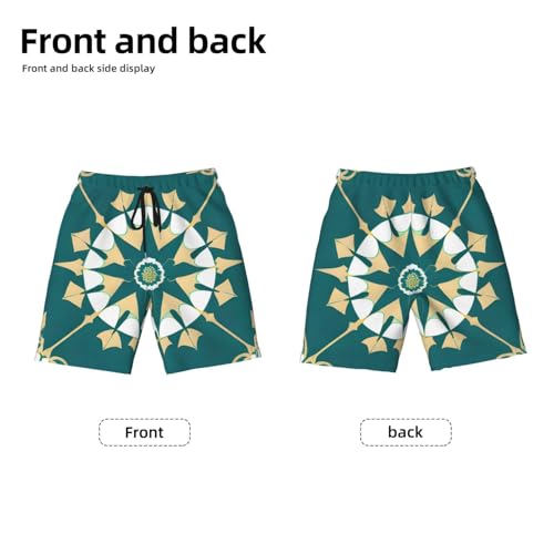 Exotic Style Floral Youth Beach Pants, Soft and Breathable, with Drawstring Waist, Suitable for Sports and Leisure.2