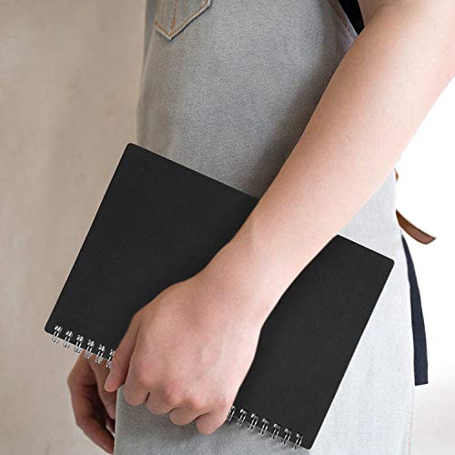 Ruled Sprial Notebook Kraft Soft Cover Sprial Notebook, Wirebound Memo Notepads Diary Notebook Planner, 140 Pages/ 70 Sheets, 8 X 6 Inch, 1 Pack (Black) #TOP5