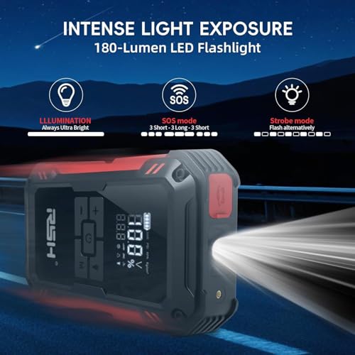 Image of Car Jump Starter with Air Compressor 4000A Peak Battery Jump Starter 14.8V,150PSI Inflator Auto Booster 15000MA Jump Box (up to 10L Gas,8L Diesel Engine),LED Light with Quick Charger USB & Type C