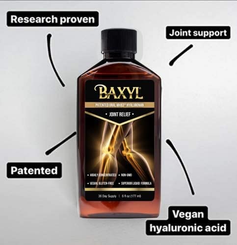 Baxyl Liquid Hyaluronic Acid Supplement - Natural Citric Acid, Potassium Sorbate Ingredients Formulated Flavorless Syrup - Provide Healthy Cartilage & Bone Formation - 3 Bottles Of 6 Fl Oz #TOP3
