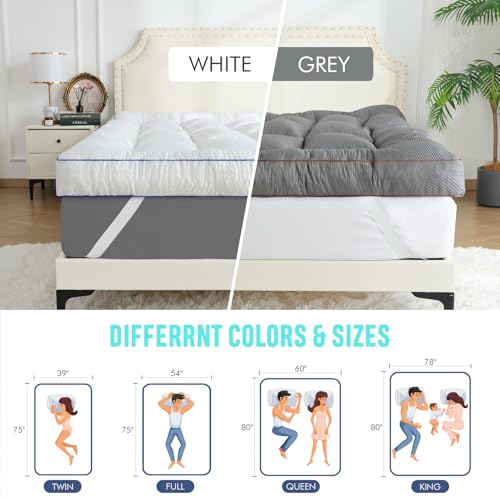 WhatsBedding 3D Bubble Memory Foam Mattress Topper Queen Size, 3 Inch Bed Topper with Soft Quilted 100% Cotton Layer for Back Pain, Plush Foam Filled Pillow Top - Thumbnail 6