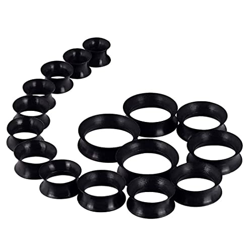 1 PAIR (2pcs) SILICONE EARSKIN TUNNELS Double Flare Gauges Super Ultra Thin Soft Flexible Flesh Plugs 10424