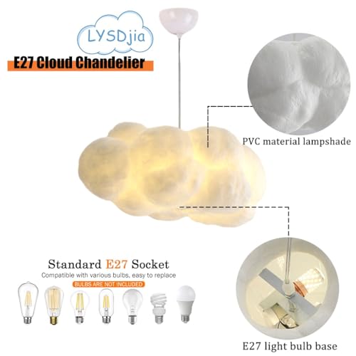 Lámpara de nube blanca E27 colgante y ajustable para techo 6