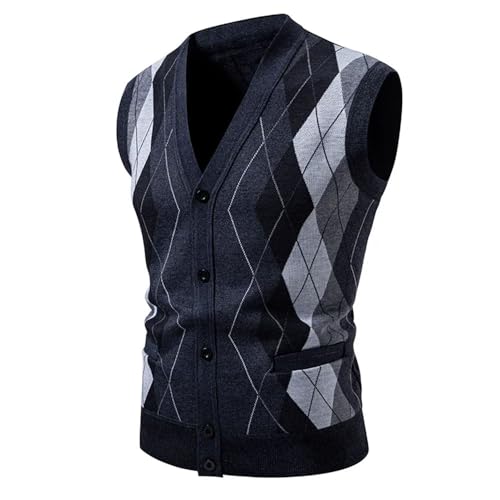 Bollrllr Winter Men's Knitted Cardigan Vest Button Casual Fashion Warm Large Size Sweater Vest4