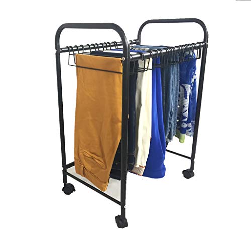 Cintre pour garde-robe amovible et meuble de rangement de pantalons noir