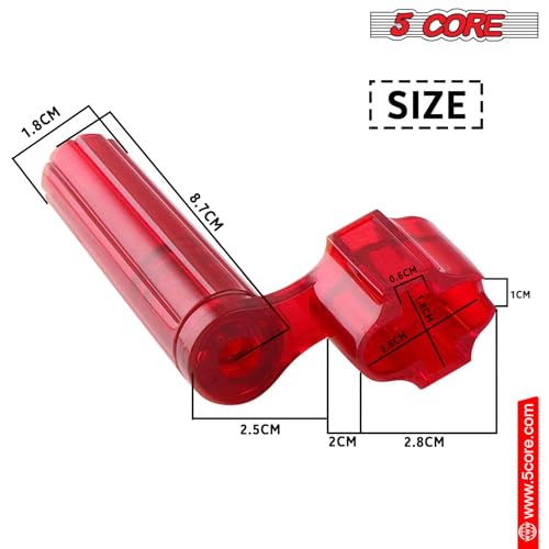 5 Core Guitar String Winder 6 Pcs Professional Guitars Tools Peg Winder with Bridge Pin Remover Red - SW S RED 6PCS - Thumbnail 5