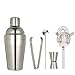 FGDSA Zestaw do robienia koktajli 5 szt. zestaw shaker do koktajli barman ze stali nierdzewnej Martini Mixer, sitko, łyżka do mieszania, jiggery, szczypce do lodu zestaw barmana (kolor: Srebrny, rozmiar: 350 ml)