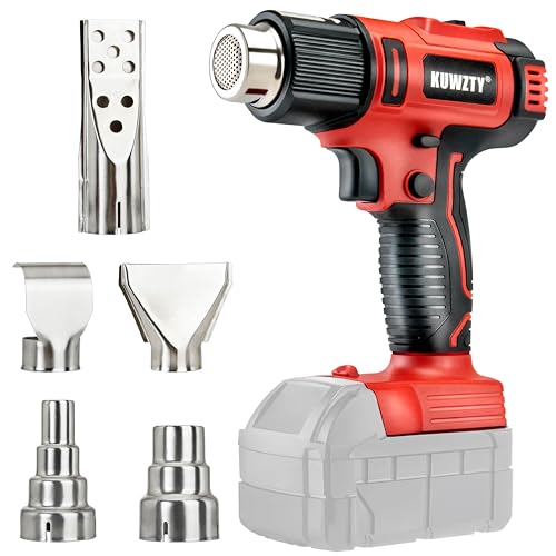 KUWZTY Cordless Heat Gun for Milwaukee M18 Battery,Lithium Hot Air Gun, 2-Temp Setting Max 1022°F(550°C),Heat Gun for Shrink Wrapping, Tube Bending,Resin & Decorating (Tool Only, NO Battery)