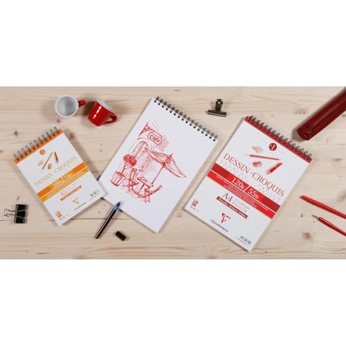 Bloque de papel de dibujo Clairefontaine 96616C A5 con espiral doble superior 4