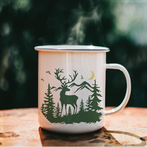 OLYCRAFT 2Pcs 11x8.6 Inch Deer Pattern Self-Adhesive Silk Screen Printing Stencil Forest Mesh Stencils Animal Theme Reusable Mesh Stencils Transfer for DIY T-Shirt Fabric Painting by OLYCRAFT - Image 5