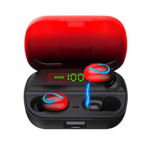 iFlymisi Wireless Headphones, Bluetooth 5.0 Wireless Earbuds Playtime Deep Bass Hi-Fi Stereo Sound in-Ear Bluetooth Earphones with Mic, IPX7 Waterproof, Smart LCD Digital Display Charging Case