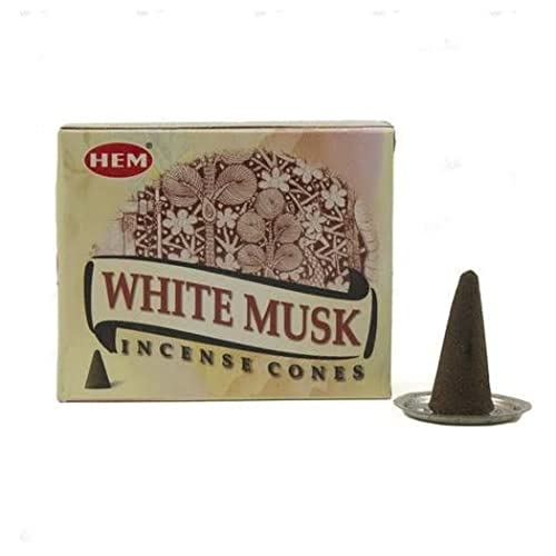 White Musk - 10 Cones - HEM Incense From India