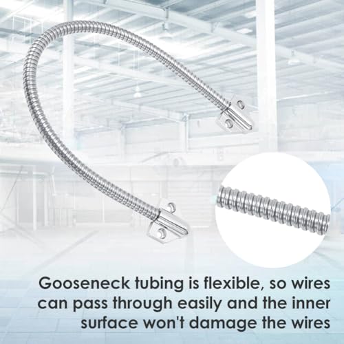 Kabelübergang Tür 40cm, Flexschlauch Kabelschutz mit Legierten Enden, Metal Flexible Cable Protection, Kabelschutzrohr 10mm Durchmesser für Zugangskontrollsystem und Elektroinstallation