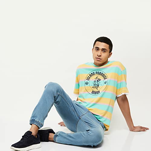 Image of Max Men Striped Ultra Slim Fit Crew Neck T-Shirt