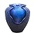 Teamson Home 16.96 in. Outdoor Glazed Pot Water Fountain with LED Lights, Built-in Pump to Create a Calming Oasis in Gardens, Landscaping, Patios, Balconies, Lawns, Royal Blue