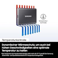 Samsung Portable SSD T7, SSD 4 TB, USB 3.2 Gen.2, 1.050 MB/s Lesen, 1.000 MB/s Schreiben, Externe SSD-Festplatte für iPhone 15 und neuer, Mac, PC, Smartphone und Spielkonsole, Grau, MU-PC4T0T/WW – Ansicht 6