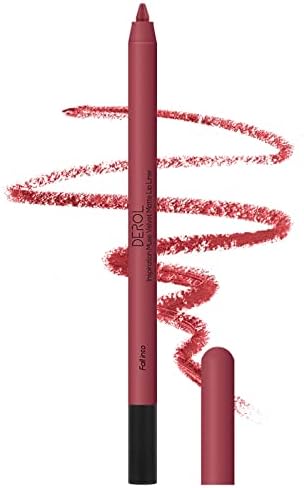 Lip Liner Pencil, Long Lasting Waterproof Creamy Lip Liner Pencil with Sharppens, Non-Fade, Non-Dry, High Pigmented, UP TO 12 HOURS, Professional Lip Makeup Matte Lip Liner Pencil for Women (06# FALL INTO)