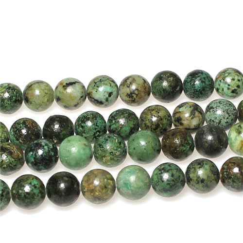 MJDCB Natural African Turquoise Beads Round Loose Stone Beads for Jewelry Making DIY Bracelet Necklace Accessory 15" (8mm)