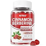Organic Ceylon Cinnamon Berberine Supplement Gummies Sugar Free Berberine HCl Complex Gummy, Berberine with Ceylon Cinnamon, Bitter Melon, Chromium & Magnesium Glycinate, Vitamin B6 & B12, Vegan, 60ct
