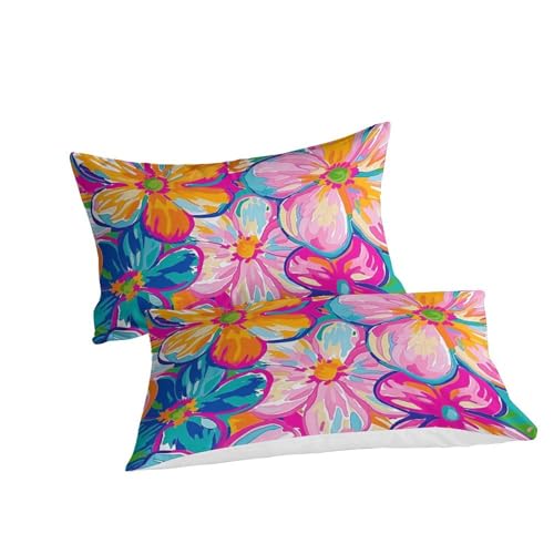 Housse de couette 3D fleurs de lys 220x240cm avec fermeture éclair invisible pour lit King