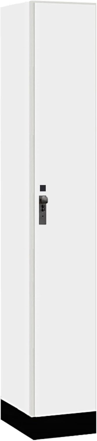 Salsbury Industries 12" Wide Wood Locker - Single Tier - 1 Wide - 6 Feet High - 18" Deep - Arctic White - Hasp