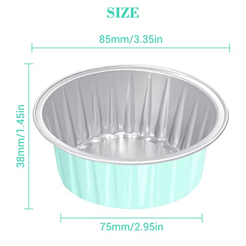 Aosyco Dessert Cups With Lids, 100Pcs 4 Colors Mixed Foil Cupcake Containers, 5Oz 125Ml Disposable Aluminum Foil Pans Ramekins, Baking Cups, Muffin Cupcake Liners With Lids #TOP5