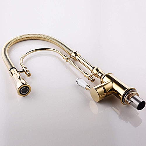 Robinet de cuisine extractible en or pour simplifier la vaisselle - 5