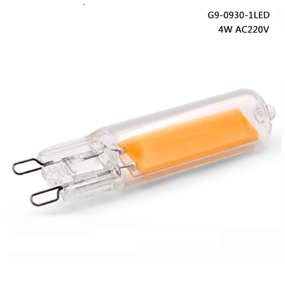 HHF Iluminación del hogar, Paquete de 50, bombilla LED COB de silicona AC220V G4/G9 2W/4W fuente de luz de araña de cristal(Blanco,G9 2W)