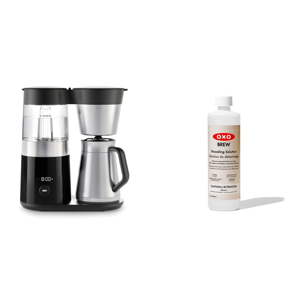 Photo 1 of **MISSING PARTS** OXO Brew 9 Cup Stainless Steel Coffee Maker & BREW Descaling Solution - 14 Fluid Ounce Bottle 9 Cup Coffee Maker + Descaling Solution