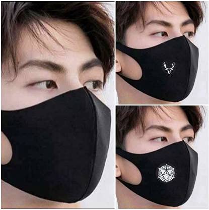Skuba Cotton Mask - 03 PC - Mix Black