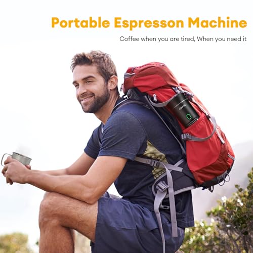 Image of Portable Espresso Machine for Travel, 20 Bar Espresso Coffee Machine with USB-C,3-In-1 Travel Coffee Maker Self-Heating, Compatible with Ground Coffee & Capsule for Hiking,Office,RV（Black）