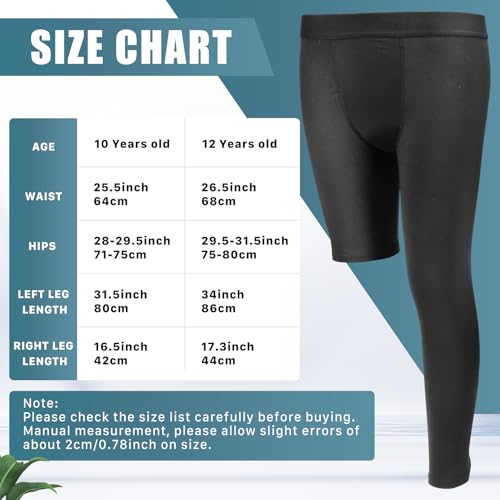 Jeffbaubl 2 Pack Youth Boys Compression Pants, One Leg Compression Tights, Kids Sports Tights Athletic Leggings Base Layer2