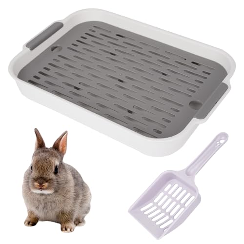 Grün Kotwanne Kaninchen Kaninchentoiletten Toilette mit Schaufel Zubehör Hasentoilette Hasenklo Nagertoilette Meerschweinchen Toilette Kaninchenklo für Kaninchen Haus Rat Cage Meerschweinchen