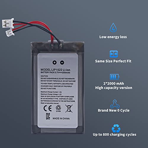 Juboty 2Pcs 2000Mah Ps4/Ps4 Pro Controller Battery, Li-Ion Internal New Upgrade Battery Replacement For Sony Playstation 4 Dualshock 4 Cuh-Zct2 Cuh-Zct2E Cuh-Zct1E Cuh-Zct1U With 4 Repair Tool Kits thumb #4