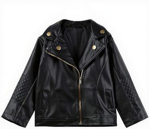 Noubeau Toddler Boys Girls Motorcycle Faux Leather Jackets Coat Winter Outwear for 1-5Y3