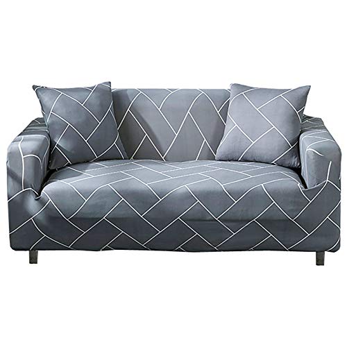 HEYOMART Sofa Cover High Stretch Elastic Fabric 1 2 3 Seater Sofa Slipcover Chair Loveseat Couch Cover Polyester Spandex Furniture Protector Cover with 1 Pillowcase (3 Seater