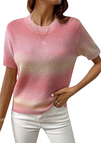 GORIFE Women Casual Ombre Sweaters Fall Gradient Sweaters Plus Size Comfy Pullover