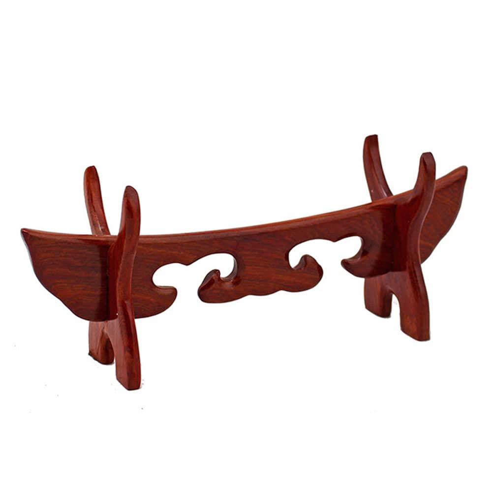 1 nivel, soporte de espada madera, cuchillo, estante artesanía, adorno mesa - Wengue 24cm(Red Sandalwood 29.5cm)