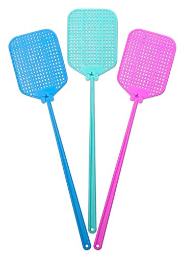 AYA Fly Swatter Set: Flexible, Strong Manual Swatting with Long Handle in Summery Colors