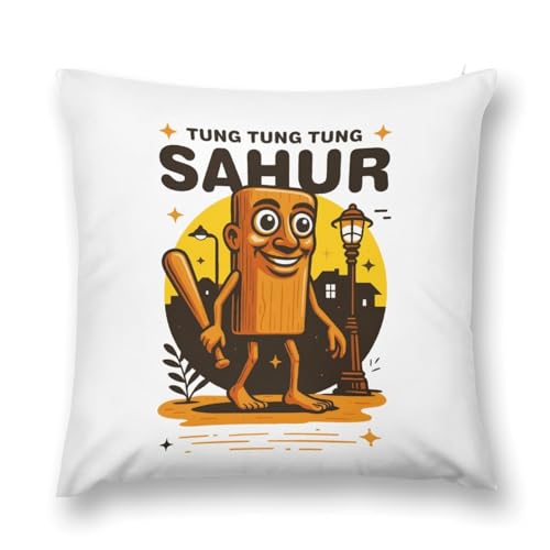 トゥントゥントゥンサフール イタリアンブレインロット クッションカバー 装飾枕カバー 子供用 45×45cm 座布団カバー おしゃれ ソファ背当て 抱き枕 お昼寝枕 隠しジッパー 寝室用 アニメ 萌えグッズ 誕生日 プレゼント