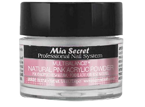 Mia Secret Clear Acrylic Nail Powder With Multibalance Natral Pink Acrylic Powder - 1/4 oz.