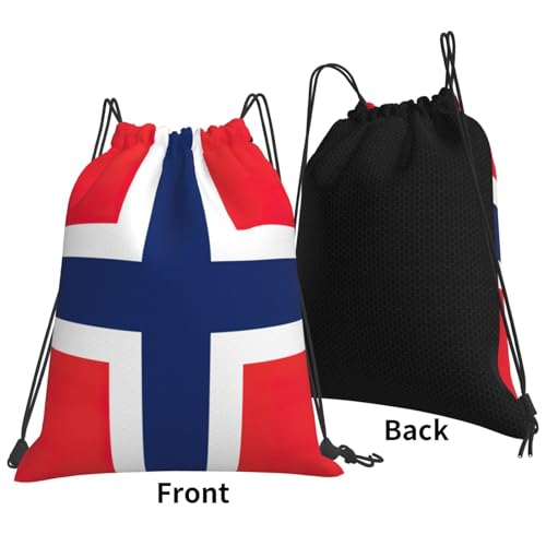 Norwegian flag Print Drawstring Bags Gym Bag - Lightweight Foldable - Sports, Travel, Yoga, Beach, Hiking, Picnics, Outdoor3