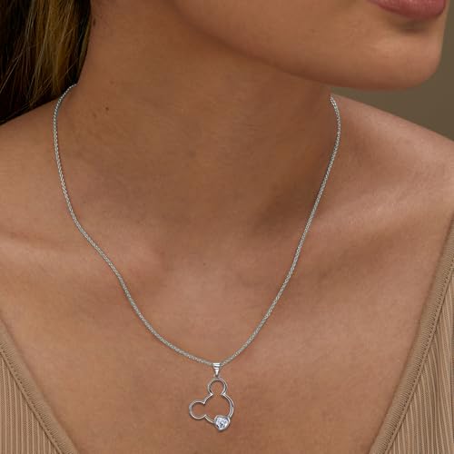 Generic Sterling Silver Cute Mouse Pendant Necklace for Girls, Teens, Women - Heart-Shaped Cubic Zirconia, Adjustable, Gift for Christmas, Daughter2