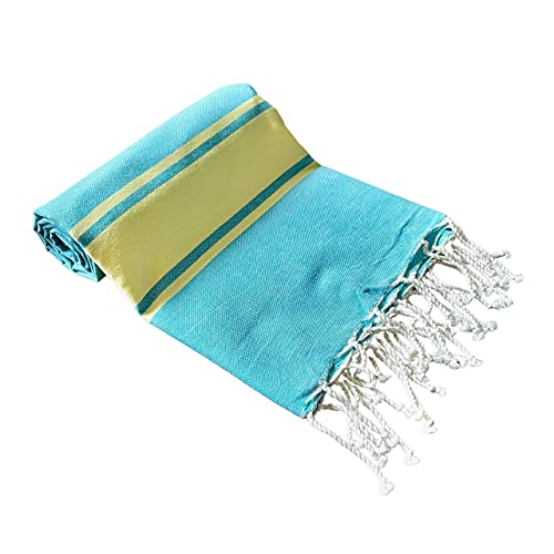 Grande serviette de plage Fouta 100 % coton absorbant de luxe, serviette de bain compacte, pique-nique, serviette de hammam, 1 x 2 m Cover