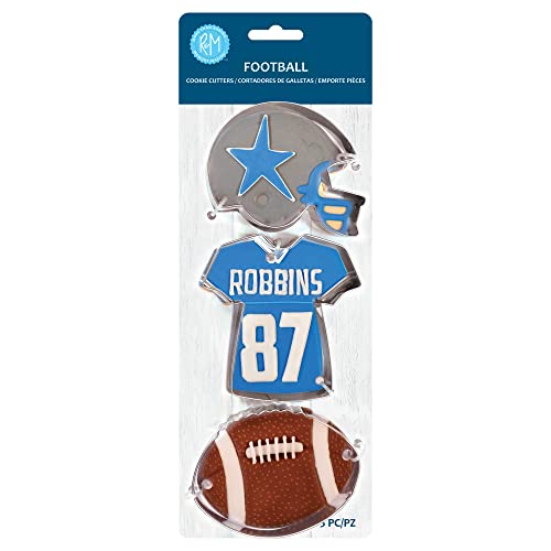 R&M International 5223 Football Helmet, Jersey, and Ball Cookie Cutters 3-Piece Set